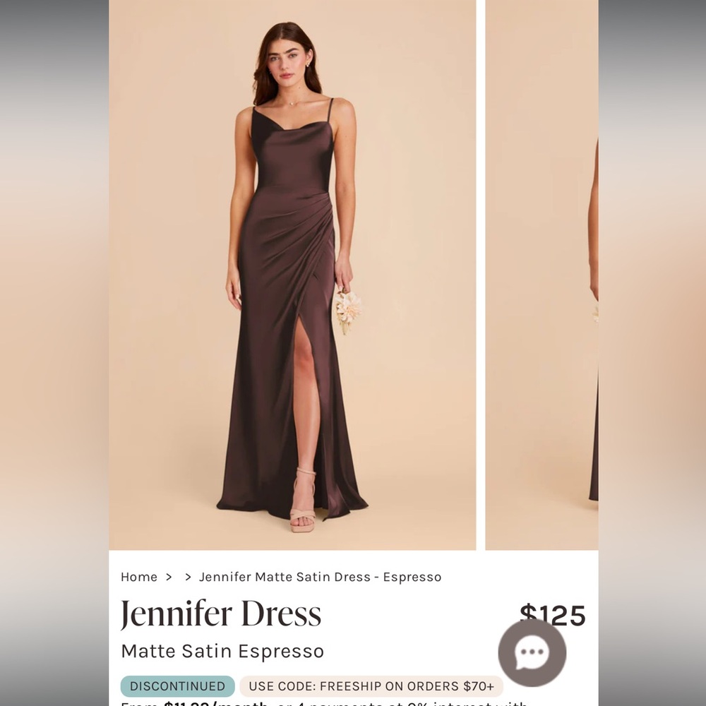 NWT Birdy Grey Bridesmaid Dress Espresso Brown